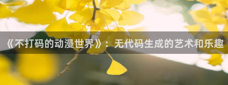 囧次元官方：《不打码的动漫世界》：无代码生成的艺术和乐趣
